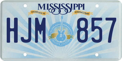 MS license plate HJM857