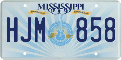 MS license plate HJM858