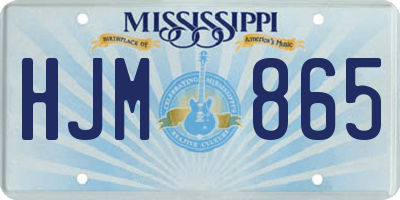 MS license plate HJM865