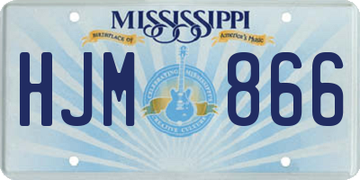 MS license plate HJM866