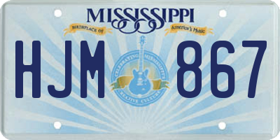 MS license plate HJM867
