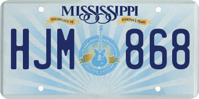 MS license plate HJM868
