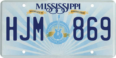 MS license plate HJM869