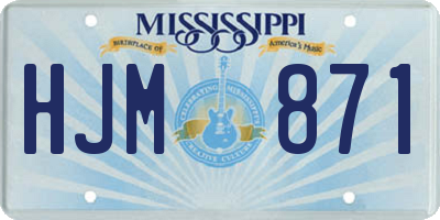 MS license plate HJM871