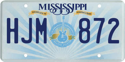 MS license plate HJM872