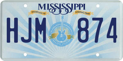 MS license plate HJM874