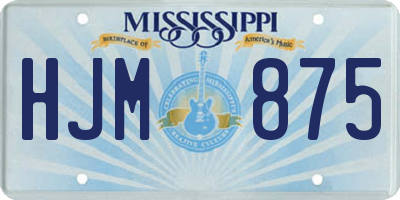 MS license plate HJM875