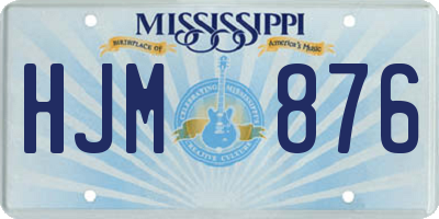 MS license plate HJM876