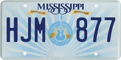 MS license plate HJM877