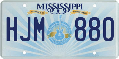 MS license plate HJM880