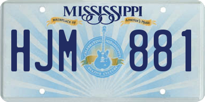MS license plate HJM881