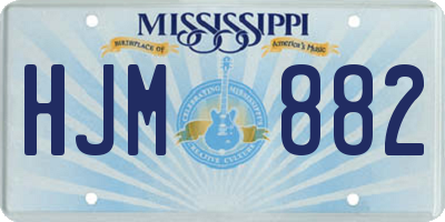 MS license plate HJM882