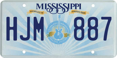 MS license plate HJM887