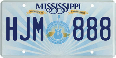 MS license plate HJM888