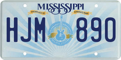 MS license plate HJM890