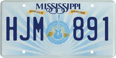 MS license plate HJM891