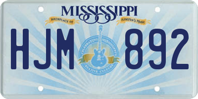 MS license plate HJM892