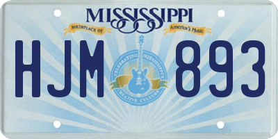 MS license plate HJM893