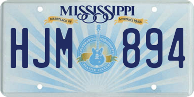 MS license plate HJM894