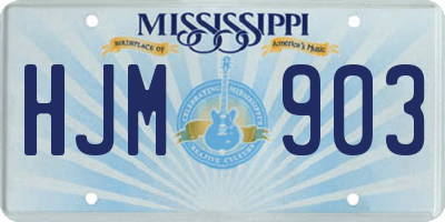 MS license plate HJM903