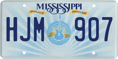 MS license plate HJM907