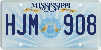 MS license plate HJM908