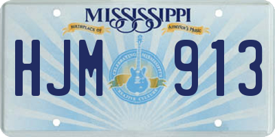 MS license plate HJM913