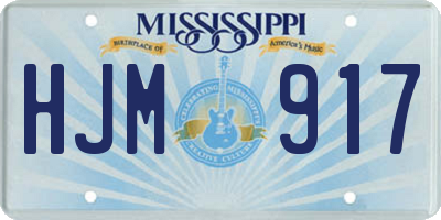MS license plate HJM917