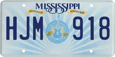 MS license plate HJM918