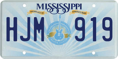 MS license plate HJM919