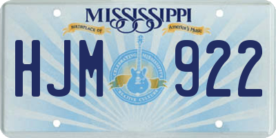 MS license plate HJM922