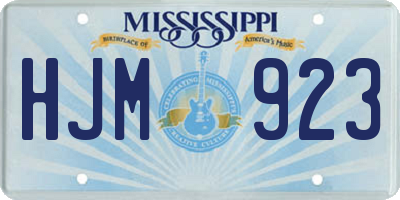 MS license plate HJM923