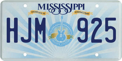 MS license plate HJM925