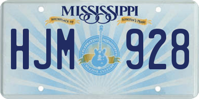 MS license plate HJM928