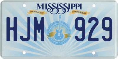 MS license plate HJM929