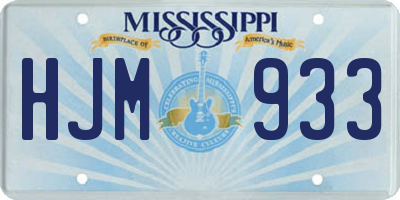 MS license plate HJM933