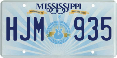 MS license plate HJM935