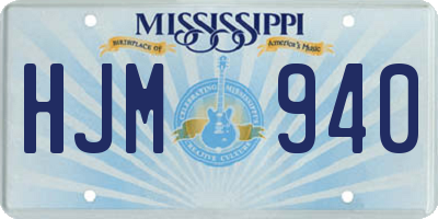 MS license plate HJM940