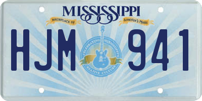 MS license plate HJM941
