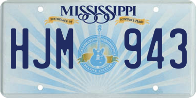MS license plate HJM943