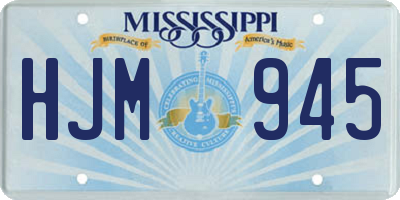 MS license plate HJM945