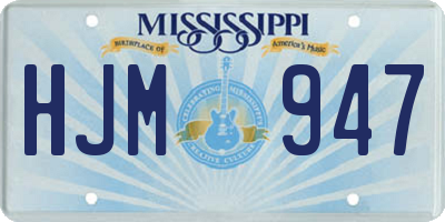 MS license plate HJM947
