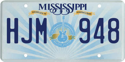 MS license plate HJM948
