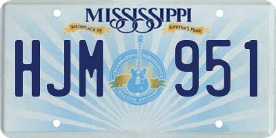 MS license plate HJM951