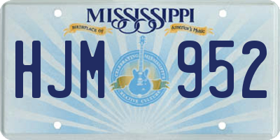 MS license plate HJM952