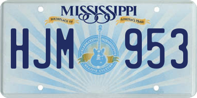 MS license plate HJM953
