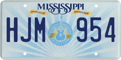 MS license plate HJM954