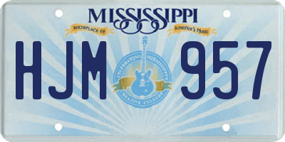 MS license plate HJM957