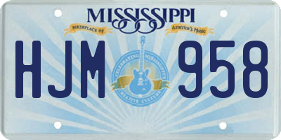 MS license plate HJM958