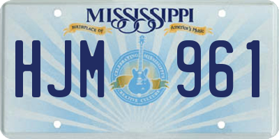 MS license plate HJM961